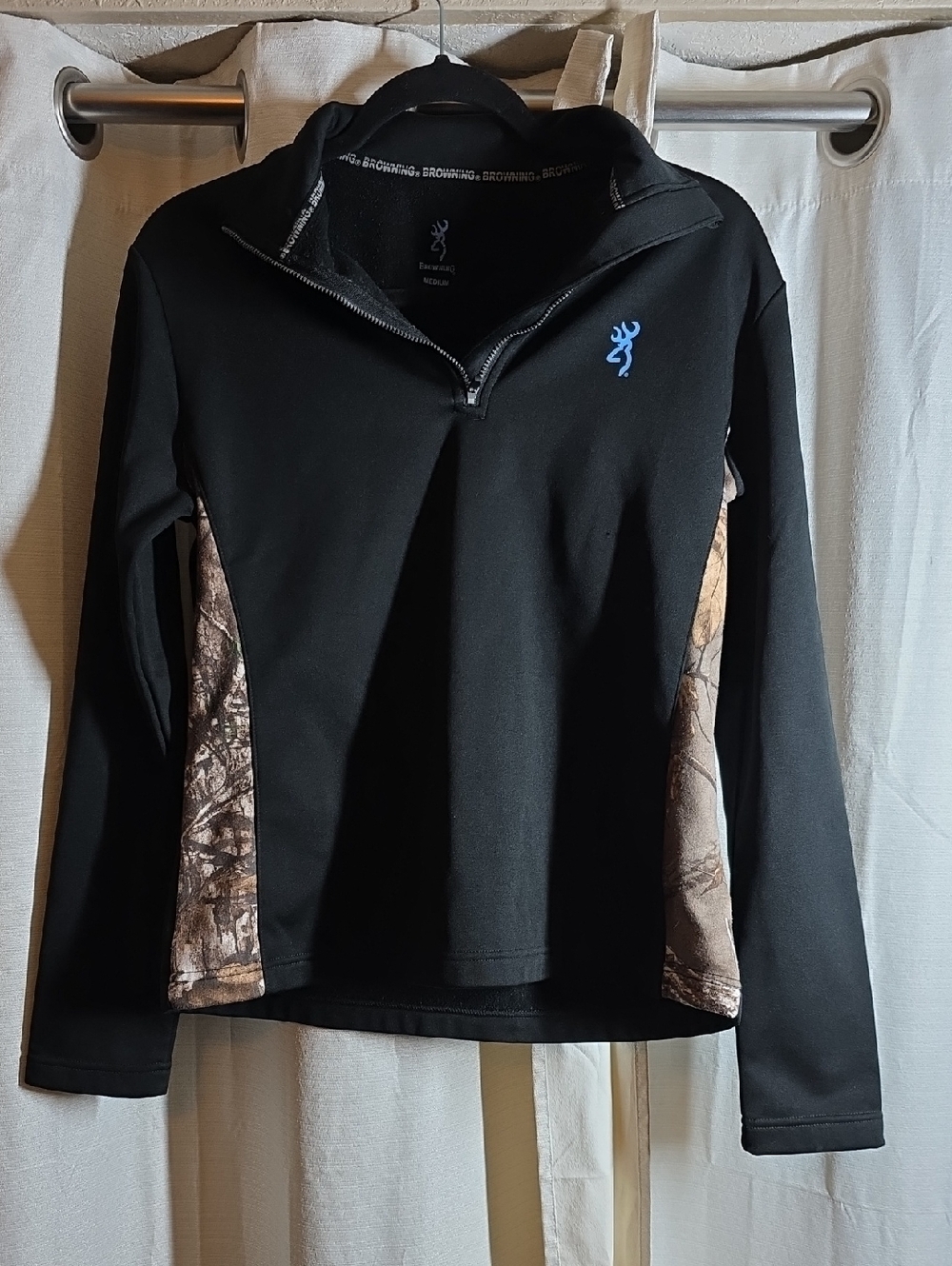 Browning Black Pullover with Mossy Oak Camo Panels Womens